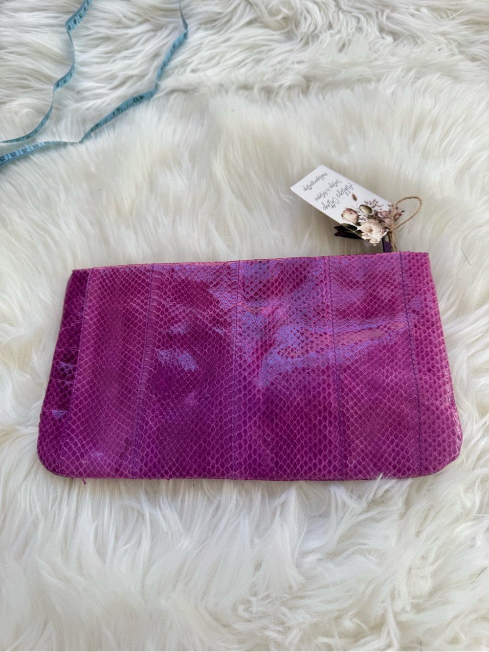 1980s vintage Purple Snakeskin Clutch